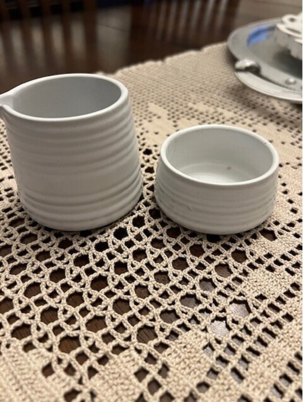 Nespresso Collection Creamer Pitcher & Sugar Bowl Set 4” X 3” Textured